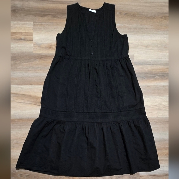 Aritzia Little Moon Black Sleeveless Tiered Midi Sundress Size XL - Picture 12 of 12